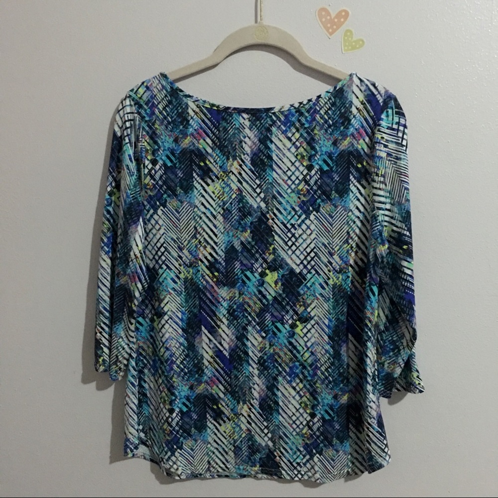 Peck & Peck Petite Multicolored Top | Size Large